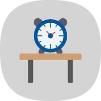 mesa reloj plano curva icono vector