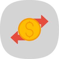 Money Transfer Flat Curve Icon vector