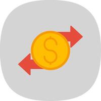 Money Transfer Flat Curve Icon vector