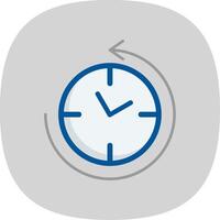 anti agujas del reloj plano curva icono vector