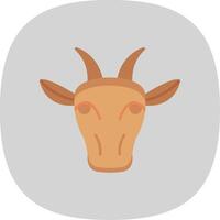 Goat Flat Curve Icon vector