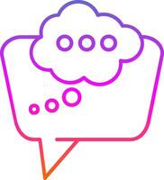 Thinking Line Gradient Icon vector