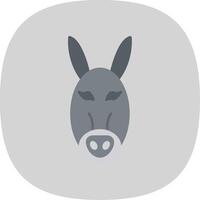 Donkey Flat Curve Icon vector