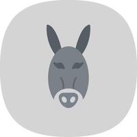 Donkey Flat Curve Icon vector