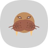 Walrus Flat Curve Icon vector