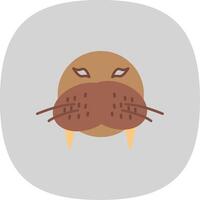 Walrus Flat Curve Icon vector