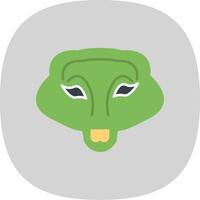 Crocodile Flat Curve Icon vector