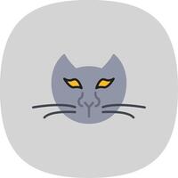 Cat Flat Curve Icon vector