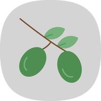 aceituna plano curva icono vector