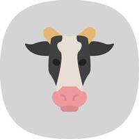 vaca plano curva icono vector