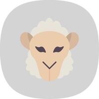 Sheep Flat Curve Icon vector