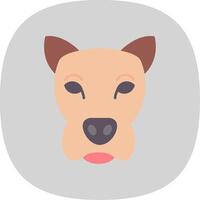 perro plano curva icono vector