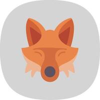 Fox Flat Curve Icon vector