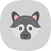 Raccoon Flat Curve Icon vector