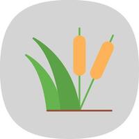 Sedge Flat Curve Icon vector