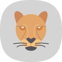 leopardo plano curva icono vector