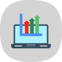 Digital Economy Flat Curve Icon vector