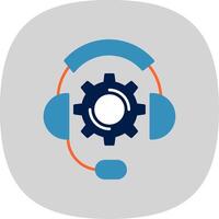 Technical Support Flat Curve Icon vector