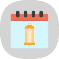 Calendar Flat Curve Icon vector