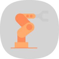 Industrial Robot Flat Curve Icon vector