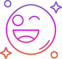 Wink Line Gradient Icon vector