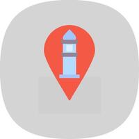 Location Flat Curve Icon vector