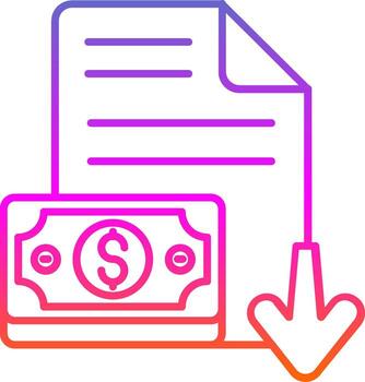 Decrease Line Gradient Icon vector