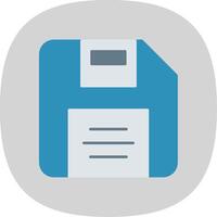 Diskette Flat Curve Icon vector