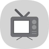 Television Flat Curve Icon vector