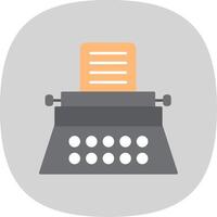 Typewriter Flat Curve Icon vector