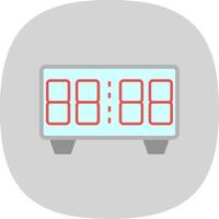 Digital Clock Flat Curve Icon vector