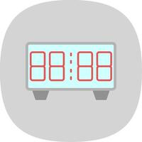 Digital Clock Flat Curve Icon vector