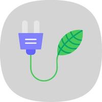 Green Energy Flat Curve Icon vector