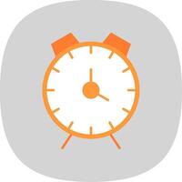 alarma reloj plano curva icono vector