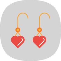 Earrings Flat Curve Icon vector