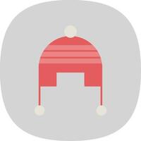 Winter Cap Flat Curve Icon vector