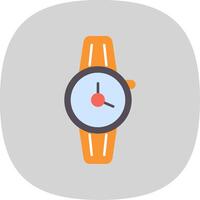 reloj de pulsera plano curva icono vector