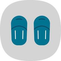 Sandal Flat Curve Icon vector