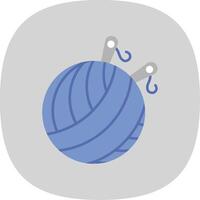 Yarn Ball Flat Curve Icon vector