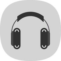 auriculares plano curva icono vector