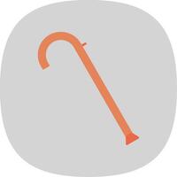 Walking Stick Flat Curve Icon vector