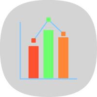 Statistics Flat Curve Icon vector