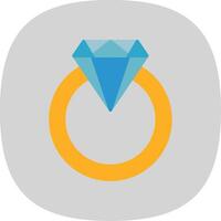 Diamond Ring Flat Curve Icon vector