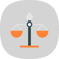 Justice Scale Flat Curve Icon vector