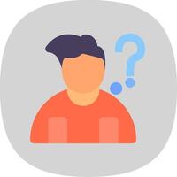 Question Flat Curve Icon vector