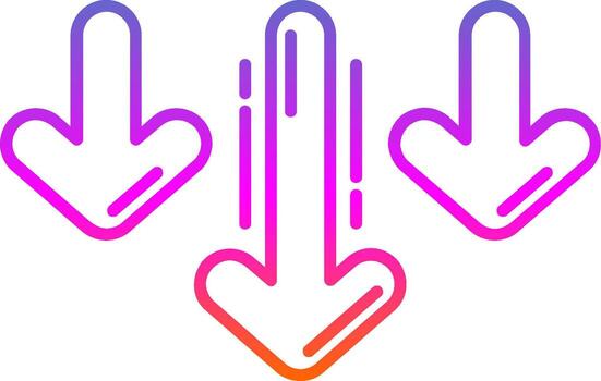 Decrease Line Gradient Icon vector