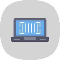 Barcode Flat Curve Icon vector