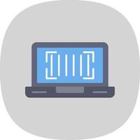 Barcode Flat Curve Icon vector