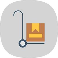 Trolley Flat Curve Icon vector