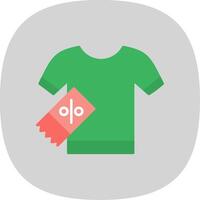 camisa plano curva icono vector